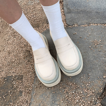 멜로드 컴터블슈즈(2color) 옥스퍼드로퍼 화이트로퍼 유광로퍼 통굽슈즈 슬립온운동화 발이편한 청키 키높이 클래식